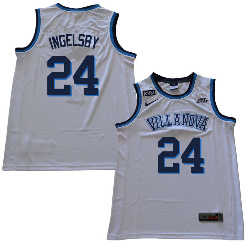 2018 Men #24 Tom Ingelsby Willanova Wildcats College Basketball Jerseys Sale-White - Click Image to Close